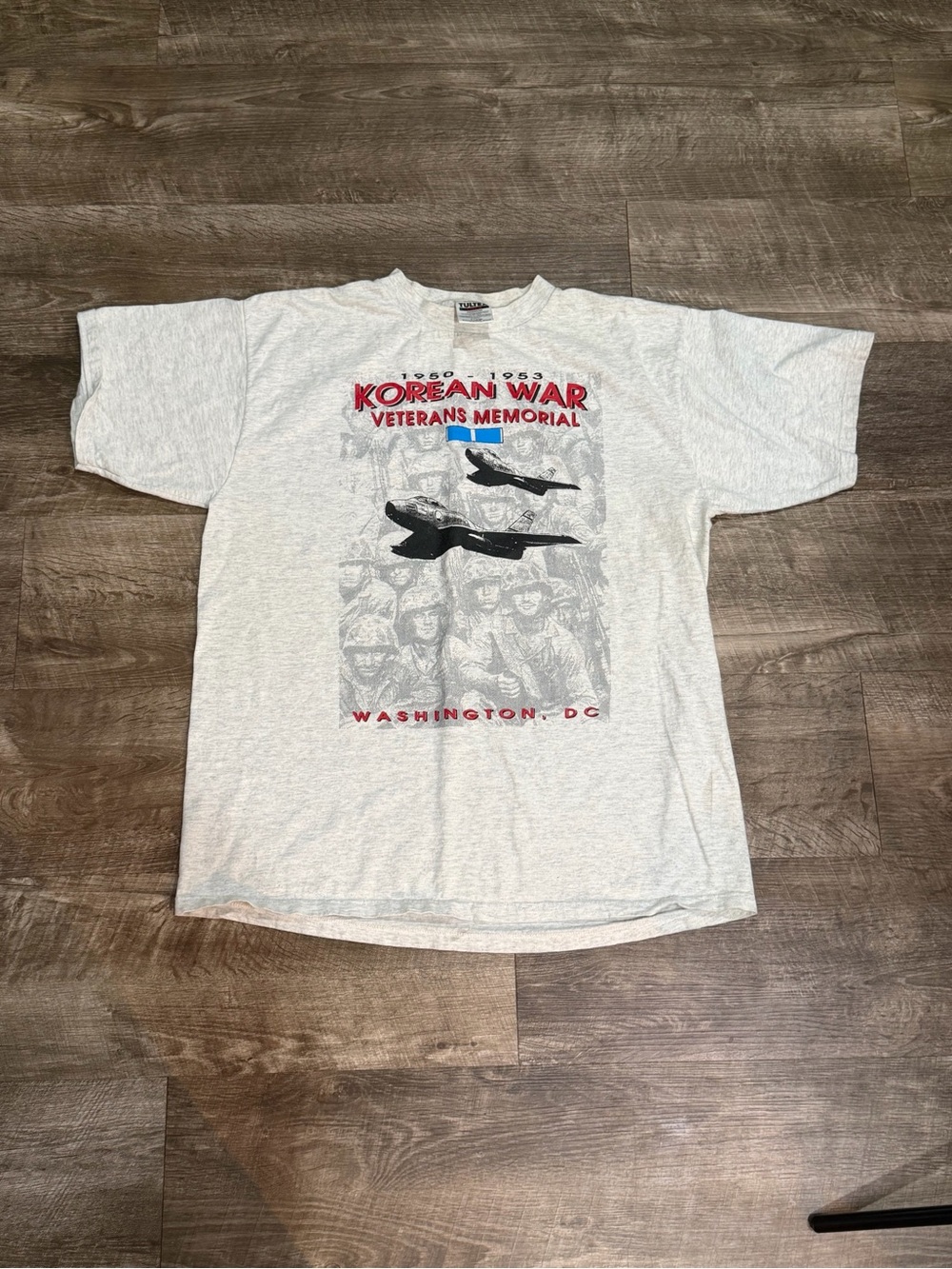 Vintage 90s Korean War Veterans Memorial Graphic T-shirt Size XL